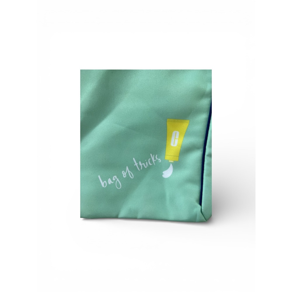 Clinique X Kate Spade New York Tote Bag Mint Green Bag of Tricks Cosmetic Print - Picture 2 of 6